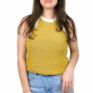 NWOT Anthropologie Moth mustard knit tank top